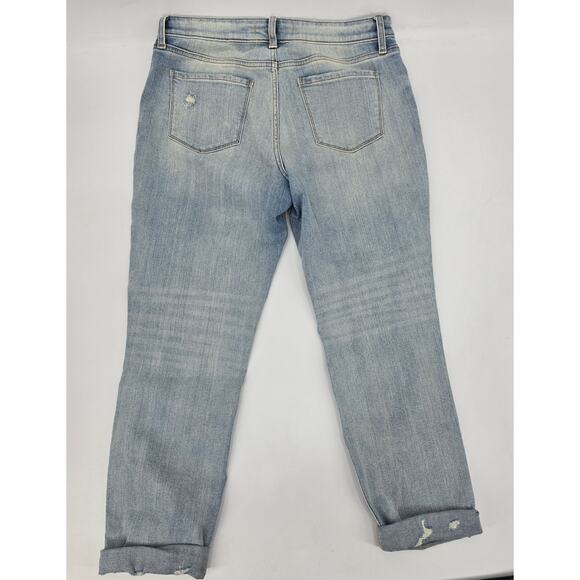 Eunina “Frankie” Mid-Rise Distressed Boyfriend Jeans – Size 9 - Picture 5 of 5